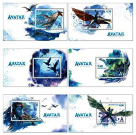 NEW ZEALAND 2023 AVATAR THE WAY OF WATER MOVIES COMPLETE SET OF 6V MINIATURE SHEET MS MNH - Ongebruikt