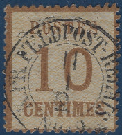 Alsace Lorraine Occupation N°5 10c Bistre Burelage Renversé Obl Dateur 30 JANV 70  "K.PR.FELD POST RELAIS N°?" TTB - Used Stamps