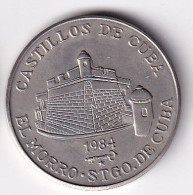 MONEDA DE CUBA DE 1 PESO DEL AÑO 1984 DE EL MORRO DE SANTIAGO DE CUBA (COIN)  (NUEVA - UNC) - Cuba