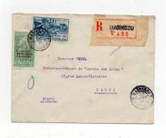 !!! CONGO, LETTRE RECOMMANDEE DE MADINGOU DE 1933 POUR PARIS - Briefe U. Dokumente