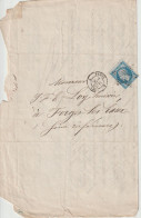 France Lettre 1865 Paris Levée 7 étoile Plein - 1849-1876: Classic Period