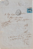 France Lettre 1864 Paris Rue Tirechappe étoile 17 - 1849-1876: Klassik