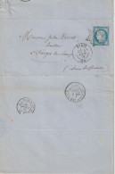 France Lettre 1875 Paris étoile Pleine - 1849-1876: Période Classique