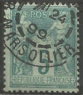 France - Sage - Quartiers De Paris - Cachet Type A2 AVEC N° Bureau - "PARIS 49 R.MARSOLLIER" Mois Omis - 1876-1898 Sage (Type II)