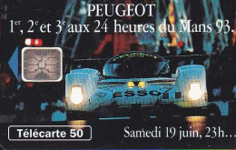 F409 - 07/1993 - PEUGEOT 905 " Samedi 23 H " - 50 SC5 ( Verso : N° Centré Dans Le Cadre) - 1993