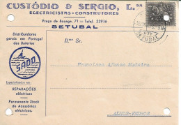 Portugal , 1958 ,  CUSTÓDIO & SÉRGIO, Ldª , SADO  Batteries , Setúbal  Postmark , Commercial Postcard - Portugal