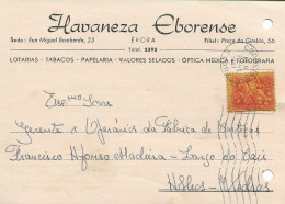Portugal , 1957 , HAVANEZA EBORENSE , Lottery Seller , Évora 7 Waves Postmark , Commercial Postcard - Portugal