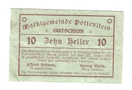 **Austria Notgeld  Pottenstein  10 Heller   773c  Cat Val 2, 00 Euro - Autriche