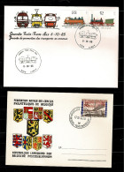 1958 FDC Card Wereldtentoonstelling & 1985 FDC Journée Train-tram-bus 6-10-85 - 1951-1960