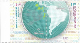 ARGENTINA 2010 MERCOSUR ISSUE PEACE AND CULTURE MAPS CONTINUOUS PAIR MNH - Ongebruikt