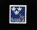 SWEDEN/SVERIGE - 1961  DEFINITIVE  CROWNS  3 Kr.  BLUE  MINT  NH - Neufs