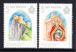 2016 San Marino Transfer Of St. Leo Complete Set Of 2 MNH @BELOW FACE VALUE - Nuovi