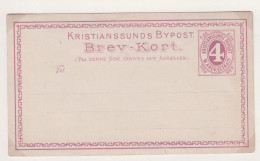 Noorwegen Lokale Zegel   Katalog Over Norges Byposter Kristianssunds Bypost Ongebruikte Briefkaart BK2 - Emissioni Locali