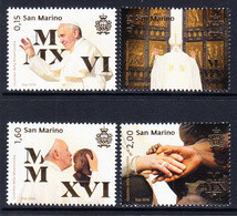 2016 San Marino Pope Francis Jubilee Of Mercy Complete Set Of 4 MNH @BELOW FACE VALUE - Ungebraucht