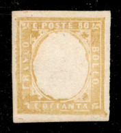 Antichi Stati Italiani - Sardegna - 1859 - Prova - Senza Effigie - 80 Cent (17Aa) - Gomma Integra - Cert. AG - Sonstige & Ohne Zuordnung