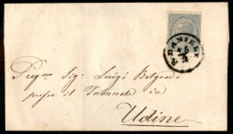 Regno - Vittorio Emanuele II - 15 Cent DLR (L18) Su Involucro Di Lettera Da S. Daniele (annullo Austriaco) A Udine Del 1 - Sonstige & Ohne Zuordnung