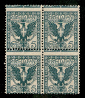 Regno - Vittorio Emanuele III - 1901 - Floreale Quartina 5 Cent (70) Con Dentellatura Orizzontale Leggermente Spostata I - Otros & Sin Clasificación