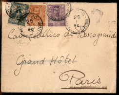 Regno - Vittorio Emanuele III - 50 Cent + 20 Cent + 5 Cent (70 + 72 + 76) Su Lettera Per Parigi Da Palermo Del 25.1.04 - Other & Unclassified