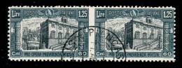 Regno - Vittorio Emanuele III - 1926 - 1,25 Lire + 60 Cent Milizia (208c) - Coppia Orizzontale Non Dentellata Al Centro  - Autres & Non Classés