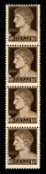Regno - Vittorio Emanuele III - 1929 - 10 Cent Imperiale (245e) - Striscia Verticale Di Quattro Su Carta Ricongiunta - G - Autres & Non Classés