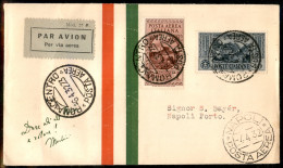 Regno - Vittorio Emanuele III - 6 Aprile 1932 - Garibaldi - 10 Cent (315) + 1 Lira (34 - Aerea) - Aerogramma FDC Da Roma - Other & Unclassified