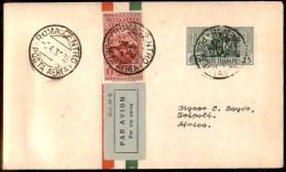 Regno - Vittorio Emanuele III - 6 Aprile 1932 - Garibaldi - 25 Cent (317) + 50 Cent (32 - Aerea) Su Aerogramma FDC Da Ro - Other & Unclassified