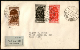 Regno - Vittorio Emanuele III - 12 Marzo 1934 - Fiume - 10 Cent (350) + 20 Cent (351) + 75 Cent (62 - Aerea) - Aerogramm - Sonstige & Ohne Zuordnung