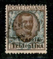 Occupazioni I Guerra Mondiale - Trentino-Alto Adige - 1918 - 1 Lira (27) Usato - Soprastampa In Basso (Tridentina Sul Va - Altri & Non Classificati