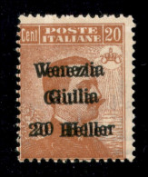 Occupazioni I Guerra Mondiale - Venezia Giulia - 1919 - 20 Heller Su 20 Cent (31b) Con Doppia Soprastampa - Gomma Integr - Sonstige & Ohne Zuordnung