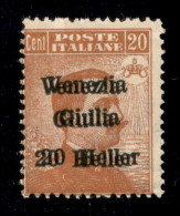 Occupazioni I Guerra Mondiale - Venezia Giulia - 1919 - 20 Heller Su 20 Cent (31b) Con Doppia Soprastampa - Gomma Integr - Other & Unclassified