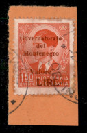 Occupazioni II Guerra Mondiale - Montenegro - 1942 - 1,50 Lire Su Din (51) Usato Su Frammento - Trasudi Di Gomma Ai Lati - Sonstige & Ohne Zuordnung