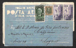 Colonie - Etiopia - Aerogramma "Foglio Brevettato Per Posta Aerea AOI Peso  Inferiore A Gr. 5" Affrancato Con 25 Cent (3 - Sonstige & Ohne Zuordnung