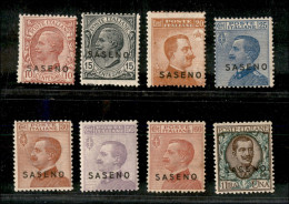 Colonie - Saseno - 1923 - Soprastampati (1/8) - Serie Completa - Gomma Integra - Otros & Sin Clasificación