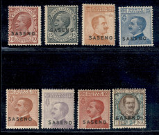 Colonie - Saseno - 1923 - Soprastampati (1/8) - Serie Completa - Gomma Originale (600) - Autres & Non Classés