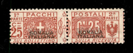 Colonie - Somalia - 1917 - 25 Cent Pacchi Postali (4aa) Con Doppia Soprastampa - Gomma Integra - Diena - Altri & Non Classificati