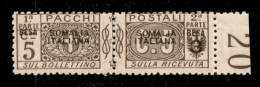 Colonie - Somalia - 1923 - 3 Besa Su 5 Cent (21b) Senza Cifra Sulla Sezione A Sinistra - Bordo Foglio - Gomma Integra -  - Other & Unclassified