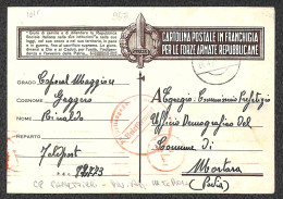 RSI - Cartoline - Insieme Di 6 Cartoline Postali In Franchigia Da Aprile A Dicembre Del 1944 Per Località Italiane - Mol - Sonstige & Ohne Zuordnung
