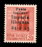 C.L.N. - Imperia - 1945 - Non Emesso - 20 Cent (22) - Gomma Integra - Raybaudi + Cert. AG (1.750) - Altri & Non Classificati