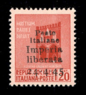 C.L.N. - Imperia - 1945 - Non Emesso - 20 Cent (22 Varietà) Con Soprastampa In Basso - Gomma Integra - Non Catalogato - Other & Unclassified