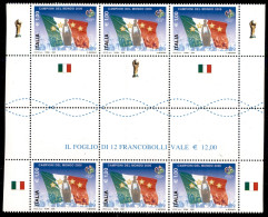 Repubblica - Posta Ordinaria - 2006 - Minifogli - Campioni Del Mondo (18 - Varietà) Con Taglio Spostato (interspazio Al  - Otros & Sin Clasificación