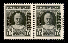 Vaticano - Posta Ordinaria - 1931 - 10 Lire (13ca) - Coppia Orizzontale Con Doppia Soprastampa (diritta + Capovolta) - G - Sonstige & Ohne Zuordnung