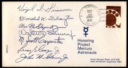 Europa - Olanda - Honoring Project Mercury Astronauts - Busta Con Le Firme Dei 7 Astronauti Della Missione - U.S.S. Newp - Other & Unclassified
