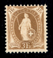 Europa - Svizzera - 1882 - 3 Franchi (64YD) - Gomma Originale - Altri & Non Classificati