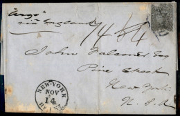 Oltremare - Australia - Nuovo Galles Del Sud - 6 Pence (8) Difettoso Su Lettera Da Sydney A New York Del 9.8.1853 - Da E - Andere & Zonder Classificatie