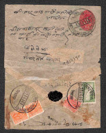 Oltremare - Nepal - Intero Postale Con Affrancatura Complementare Multipla (70 + 56 Coppia + 81) Al Retro - Ex Coll. Hel - Otros & Sin Clasificación