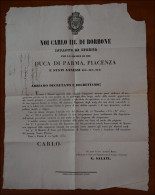 Prefilateliche&Documenti - Documenti - 1852 - Decreto Di Carlo III Per Legiferare L'insegnamento Giovanile - Parma 19.4. - Otros & Sin Clasificación