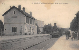 CPA 18 LES AIX D'ANGILLON / LA GARE / VUE INTERIEURE / TRAIN - Other & Unclassified