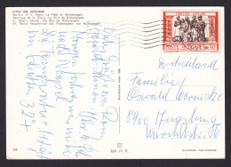 Vatican: Picture Postcard To Germany, 1959?, 1 Stamp, History, Card: Sculpture, Statue, Art, Religion (traces Of Use) - Storia Postale