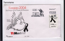 Espagne, Madrid FDC 2 Avril 2004, Flamme Journée Européenne Des Victimes Du Terrorisme 11 Mars 2004, - Briefe U. Dokumente