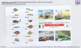 Ireland 1991 PHILANIPPON '91 Exhibition Overprint On Fishing Fleet Pane, Mint Unmounted Never Hinged - Neufs